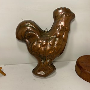 Vintage Copper Rooster Mold | Rustic Farmhouse Kitchen Decor | Country Cottage Wall Art | Jello Mold | Patina Copper Kitchenalia
