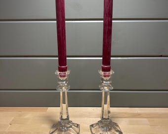 Vintage loodkristallen kandelaars – 7" kandelaars, huisdecor in klassieke stijl, elegante tafelaccenten