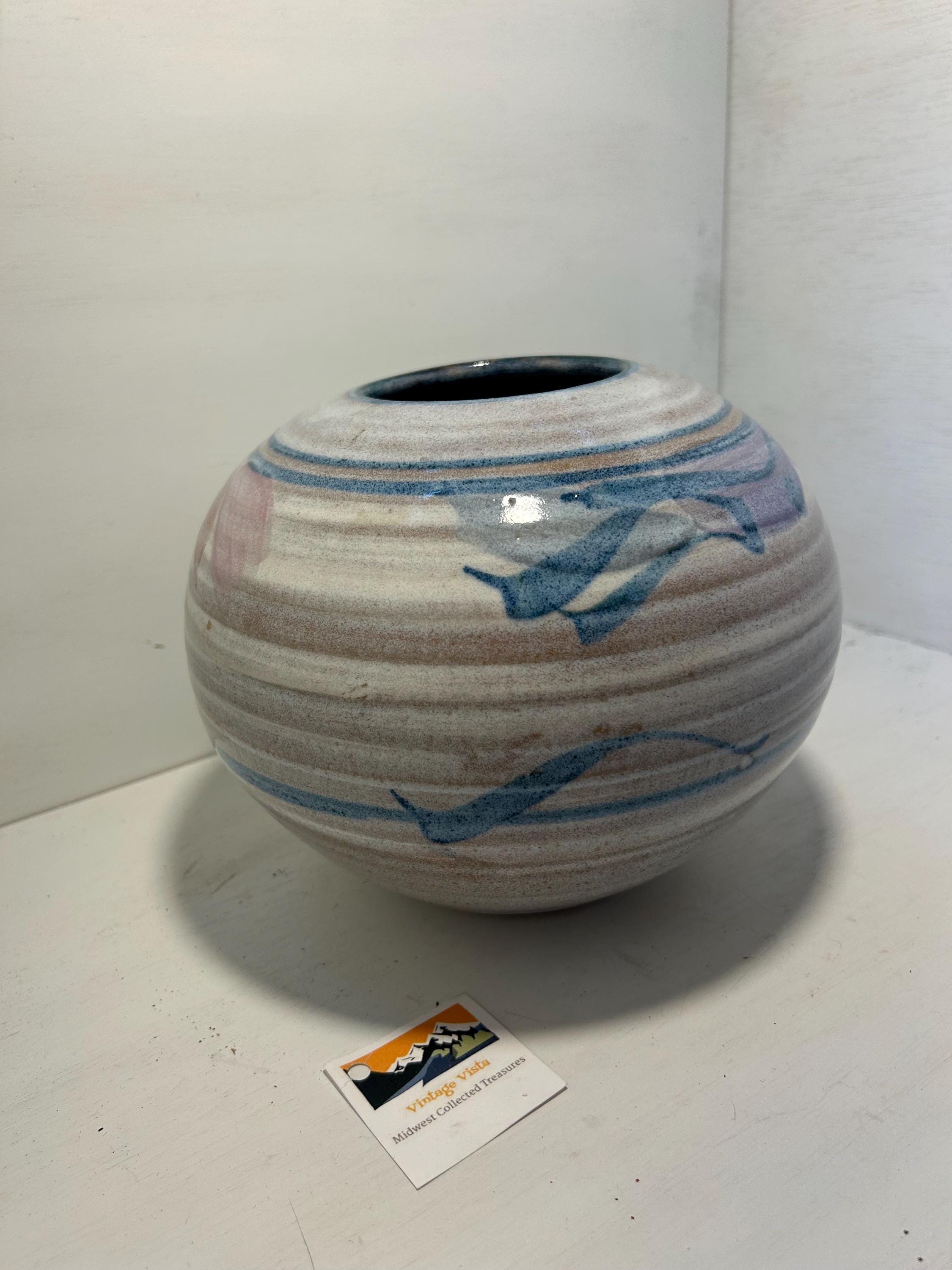 ✩花瓶、陶器、釉薬、 作家物 ハンドメイドスタジオ陶器花瓶 | ピンク、ブルー、ホワイトの釉薬