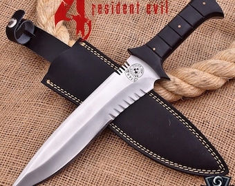 Resident Evil 4 Leon Kennedy Knife | Handmade D2 Steel, Full Tang with Sheath