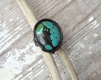 Turquoise Statement Ring,OOAK Copper Ring