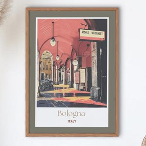 Bologna Art Print - Stunning Street Print, Scenic Italy Print, Home Decor, Italian Wall Art, Retro Art, Emilia-Romagna, Gift for Travellers