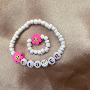 Personalisiertes Armband & Ring DIY Kit: Kinder Gastgeschenk, personalisierte Namen Perlen