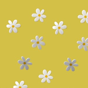 Pegatinas impermeables Mini Daisy: Calcomanías florales hechas a mano para botellas de agua - Juego de 10