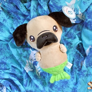 Pug, Cute Pug, Merpug, Pug Plush, Pug Doll, Pug Gifts, Cute Plush Toy, Cute Doll, Kawaii Pug