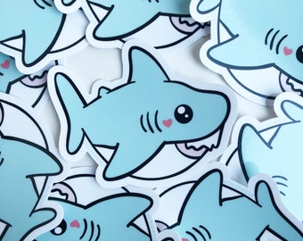 Cute Shark Sticker, Shark Vinyl Sticker, Shark Decal, Cute Planner Sticker, Cute Decal, Laptop Sticker, Tumbler Sticker, Guitar Sticker