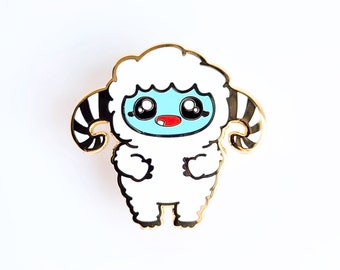 Cute Yeti Enamel Pin, Adorable Abominable Snowman Lapel Pin, Trendy Kawaii Winter Cryptid Collectible, Cute Cryptid Enamel Pins