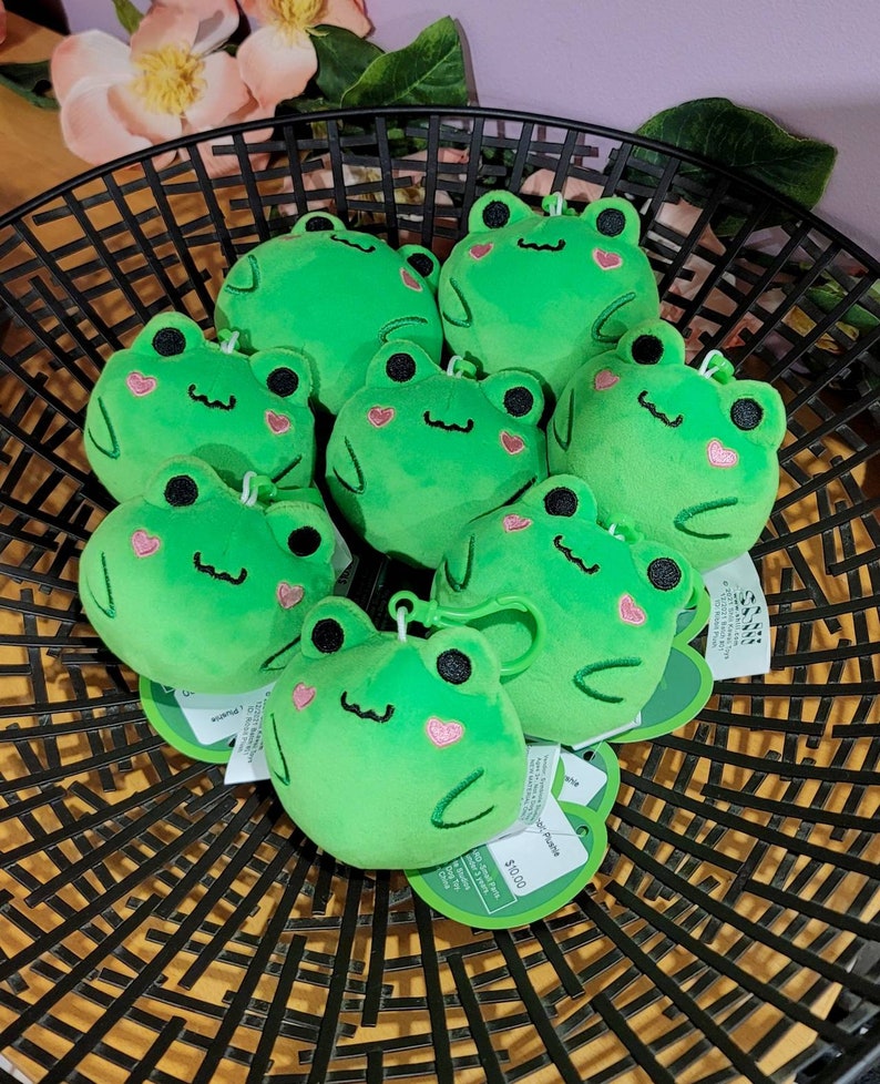 Cute Frog Plush, Froggy Plush, Plushie Clip, Kawaii Frog Plush, Frog Gifts, Round Frog, Cute Plush Toy, Baby Ribbit image 7