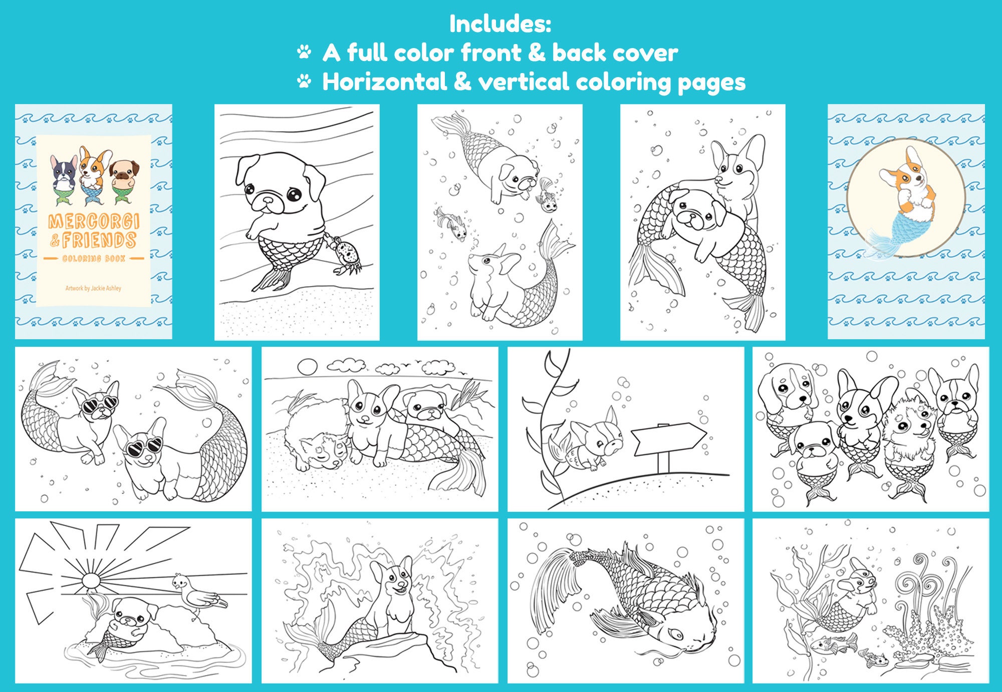 Merdog Colouring In Cute Dogs Coloring Pages, Mermaid Dogs Coloring Pages, Puppy Coloring ...