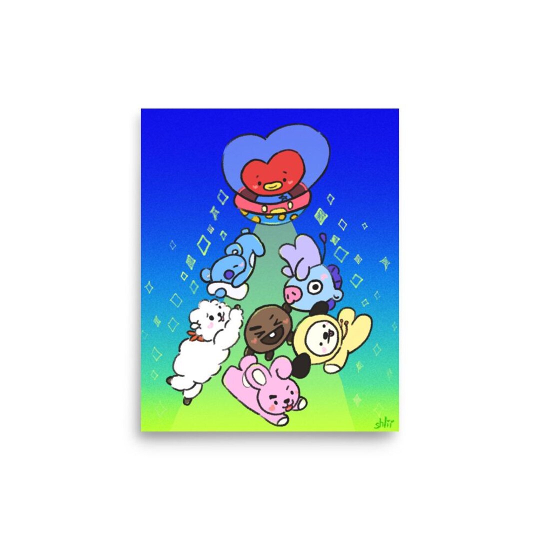 BTS Alien Prince Beam Me up 8" X 10" Matte Fine Art Print - Etsy