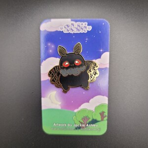 Cute Mothman Enamel Pin, Baby Mothman, Kawaii Mothman Enamel Pin, Mothman Gifts, Mothman Lovers, Cryptid Enamel Pins, Cute Cryptids image 5