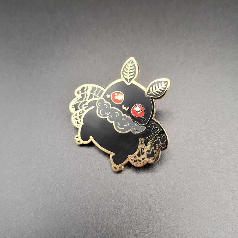 Cute Mothman Enamel Pin, Baby Mothman, Kawaii Mothman Enamel Pin, Mothman Gifts, Mothman Lovers, Cryptid Enamel Pins, Cute Cryptids image 6