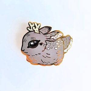 Cute Jackalope Enamel Pin | Adorable Jackalope Lapel Pin | Woodland creature | Trendy Kawaii Cryptid Collectible | Cute Cryptid Enamel Pin