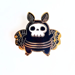 Cute Mothman Enamel Pin | Baby Mothman | Acherontia Moth Enamel Pin | Deaths Head Moth Enamel Pin | Cryptid Enamel Pins | Cute Cryptids