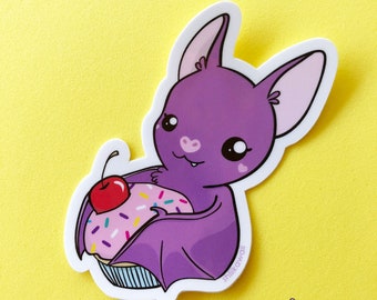 Cute Bat Sticker, Bat Vinyl Sticker, Bat Decal, Cute Planner Sticker, Cute Decal, Laptop Sticker, Tumbler Sticker, Pastel, Cupcake