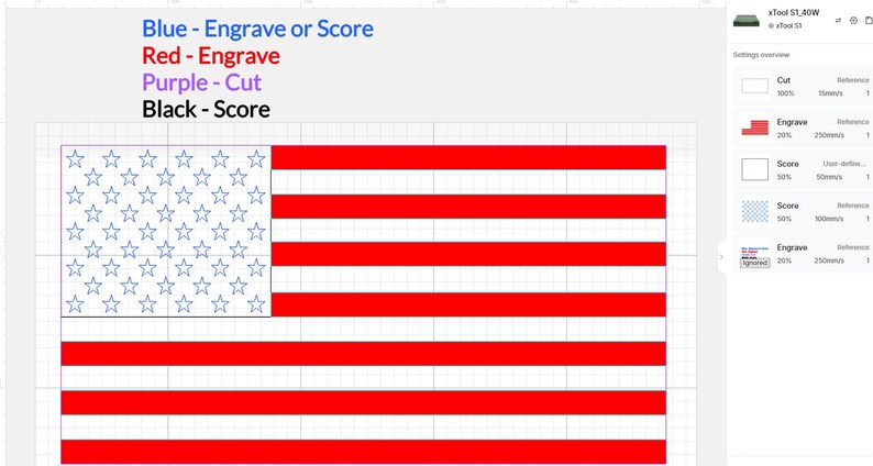 United States of America Flag SVG and XCS Digital File - Etsy