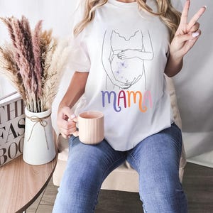BellaCanva3001 Mama Koszulka na prezent na Dzień Matki Mama Koszulka na prezent urodzinowy Prezent na baby shower Prezent ciążowy Minimalistyczna mama