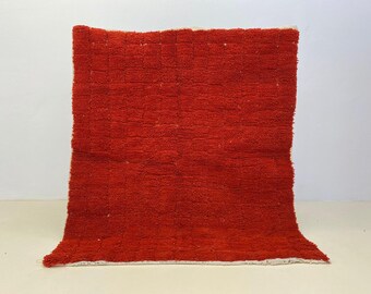 Tappeto rosso marocchino - Tappeto berbero - Tappeto rosso - Tappeto berbero in lana - Tappeto Beni Ourain - Tappeto personalizzato - Tappeto fatto a mano - Tappeto marocchino - Tappeto marocchino