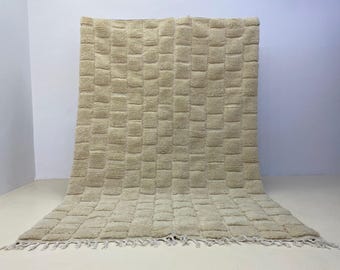 Moroccan rug white - Solid white rug - Plain white rug - Minimalist rug - Beni ourain rug - Custom rug - Handmade rug - Moroccan area rug