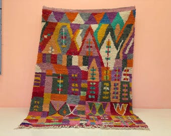Bohemian colorful rug, Handmade moroccan rug, Area rug for living room, Moroccan custom rug,colorful berber rug