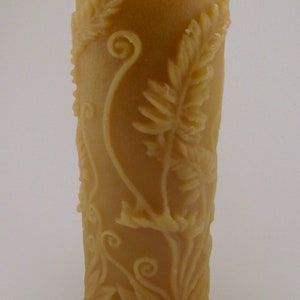 Rustic Fern Pillar Pure Beeswax Candle