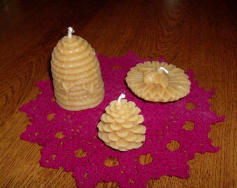 Beeswax Candles Custom set of 3 tea light