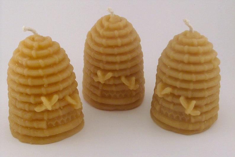 Beeswax Candles Skep Custom set of 3 image 1