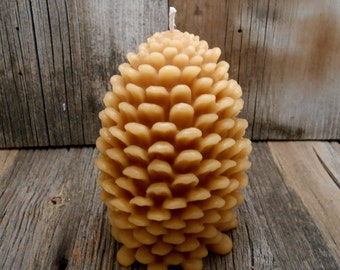 Ponderosa Pinecone Pillar Pure Beeswax Candle