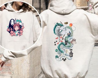 Hoodie Spirited Away fan ,Hoodie Anime,Gifts for Fans,Gift for Anime Lovers,Unique Graphic Pullover,Tshirt Anime,Tshirt Studio Ghibli
