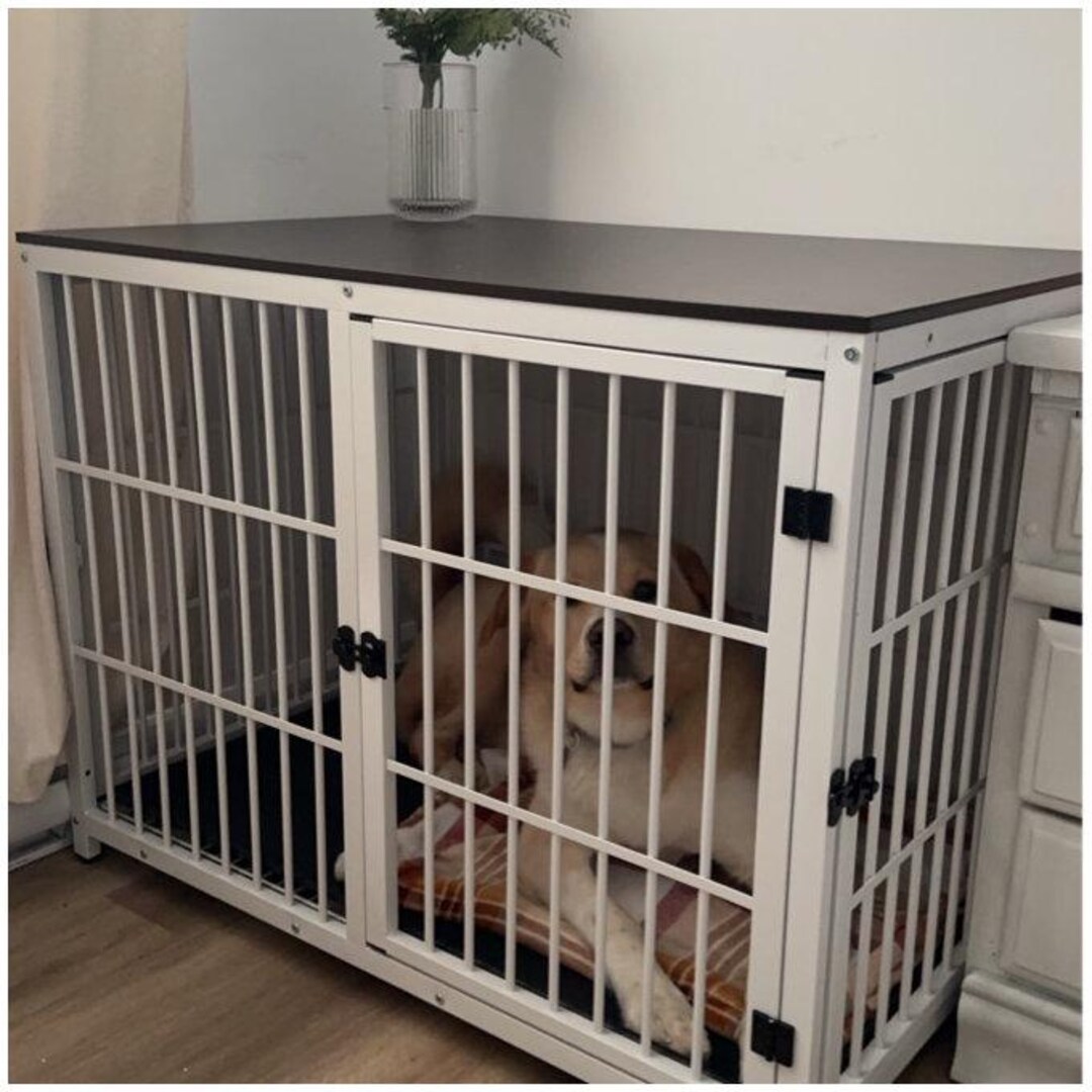 Visual Reference: Space Saving Dog Crate With Furniture Style Top And Removable