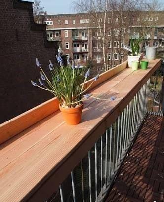 Space-Saving Wooden Balcony Bar, Handmade with Care, Choose Natural Wood, Dark Walnut, Oak, White, or Black
