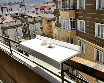 Space-Saving Wooden Balcony Bar for Outdoor Living, Choose from Natural, Dark Walnut, Oak, White, or Black Colors