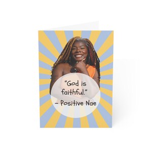 Tarjetas de felicitación inspiradoras "Dios es fiel" (paquete de 1 a 50), notas inspiradoras, tarjetas de ánimo, mensajes de fe y vibras positivas.