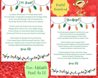 Elf Arrival & Goodbye Letter: Printable Elf Props (Instant Download)