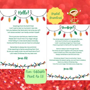 Carta de llegada de elfo, Carta de elfo imprimible de elfo, Carta de bienvenida de elfo, Hola de elfo, Impresión de elfo, Elfo en el, Accesorios de elfo, Adiós de elfo, Descarga instantánea