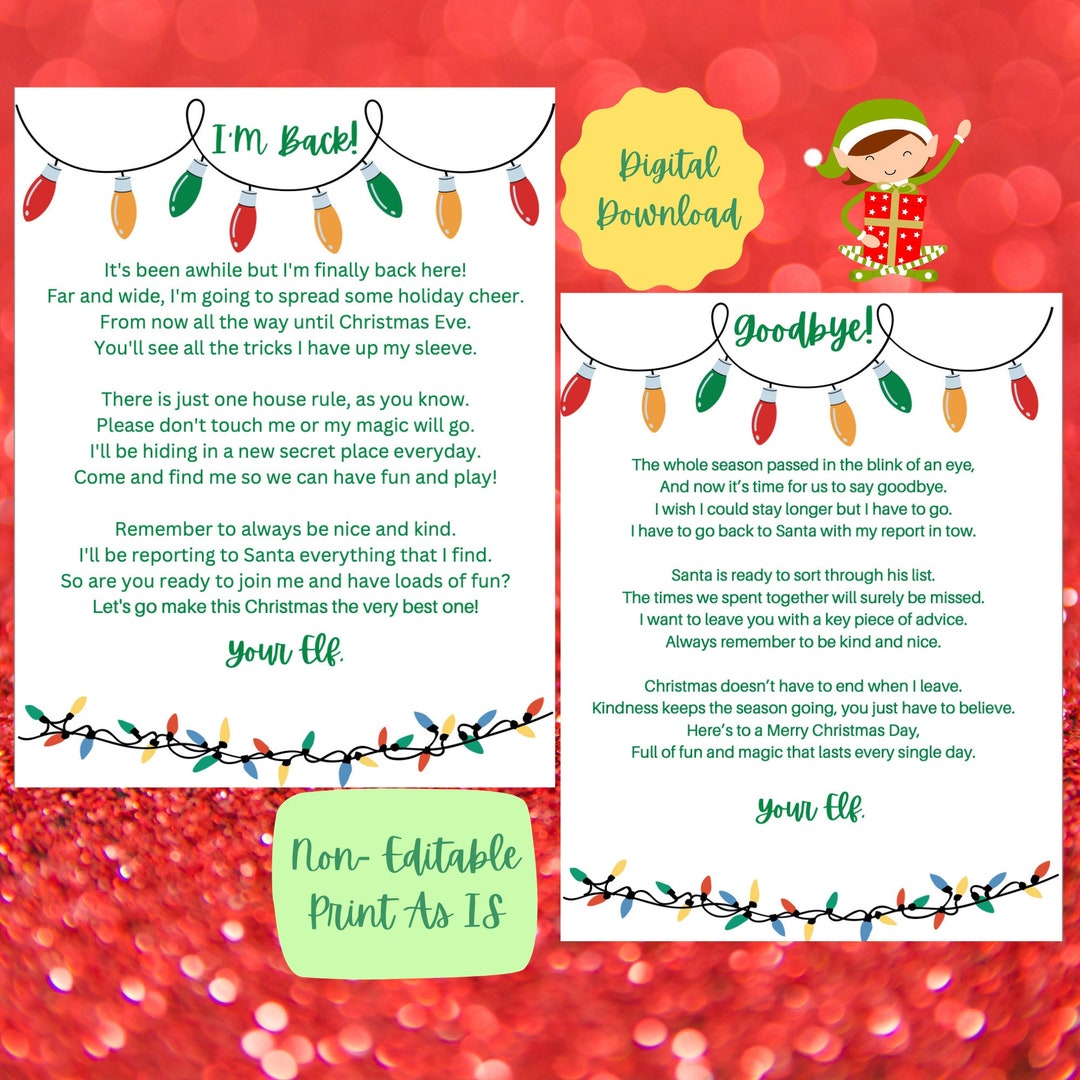 Elf Arrival Letter Printable Elf Letter Elf Letter Etsy