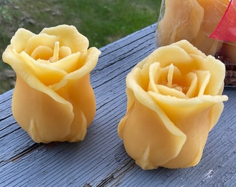 Pure Beeswax Rose Votives - 2 - Gift Wrapped