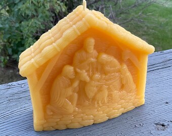 Beeswax Nativity Candle