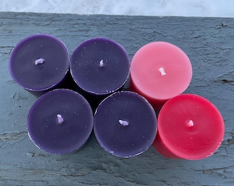 Pure Beeswax Lenten Votive Candles - Set of 6 Votives