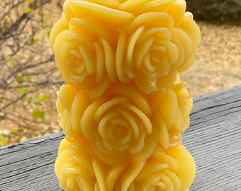 Pure Beeswax Roses Pillar