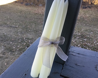 White Beeswax Tapers - Set of 4