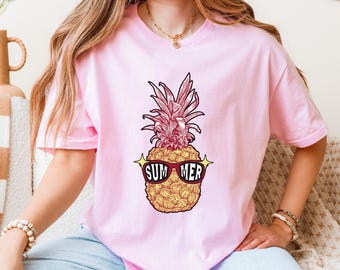 Pineapple Summer Vibes T-Shirt: Funny Beachwear Tee