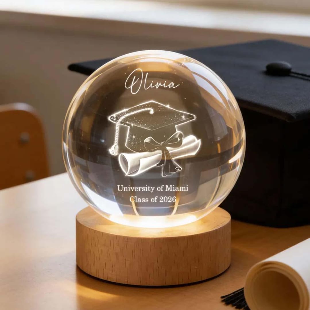Class of Graduation Globe Lamp Night Light, Personalized Warm Glow Desk ...