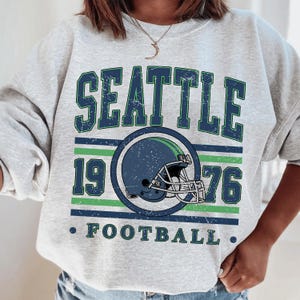 Seattle sweatshirt met ronde hals, voetbalshirt vintage retrostijl