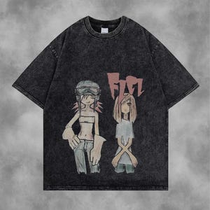 Vintage Washed Shirt | Retro Silhouette Graphic