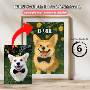 Custom Ghibli Pet Portrait, Anime Style Dog or Cat Drawing, Personalized Studio Ghibli Gift, pet portrait customs, pet lovers gifte, pe ts