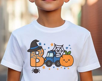 Camiseta de Halloween para bebês Boo, Camiseta de Halloween para meninos, Camiseta infantil assustadora, Camiseta fofa de abóbora Boo para jardim de infância, Body de abóbora para bebê