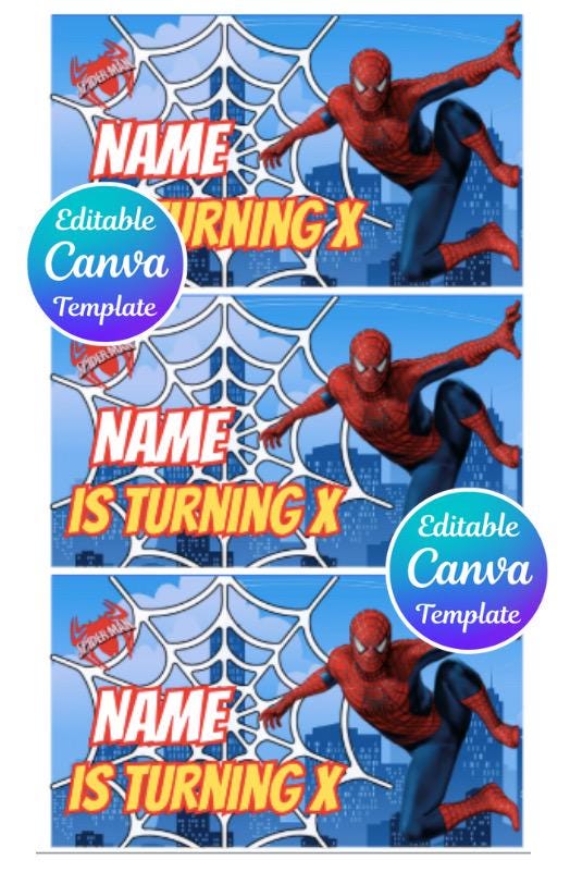 Spiderman Gable Box Labels/treat Box Labels Template - Etsy