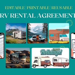 Vehicle Rental Agreement Template | RV, Camper, Trailer, Truck Lease Contract | Editable PDF, Word & Canva | Rental Agreement Form