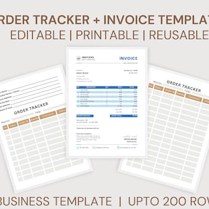 Order Tracker Printable, Small Business Order Tracker, Editable Canva Order Tracker, Printable Order Tracker with Free Invoice Template